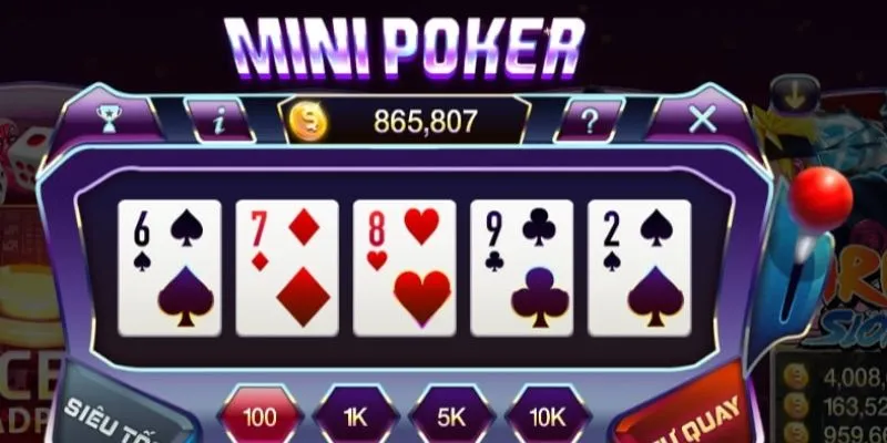 Cách chơi mini poker - Gợi ý cách chọn mức cược hợp lý 2 Khám phá các lá bài trong mini poker